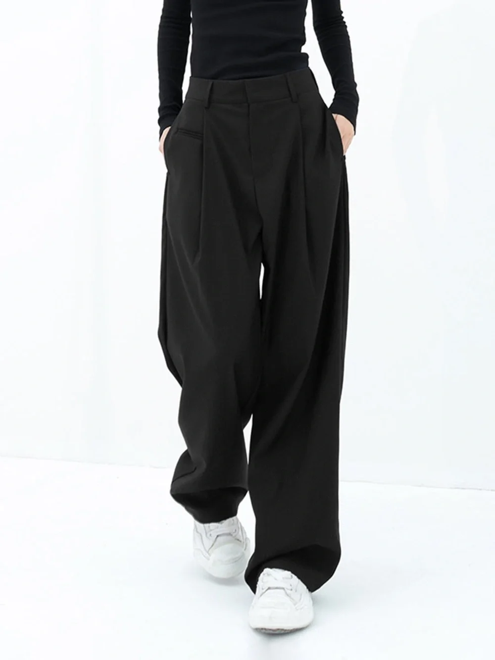 Commense Basic Baggy Wide Leg Dress Pants - Picture 1 of 4